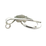 Side of a 925 silver pendant showing a prasiolite stone