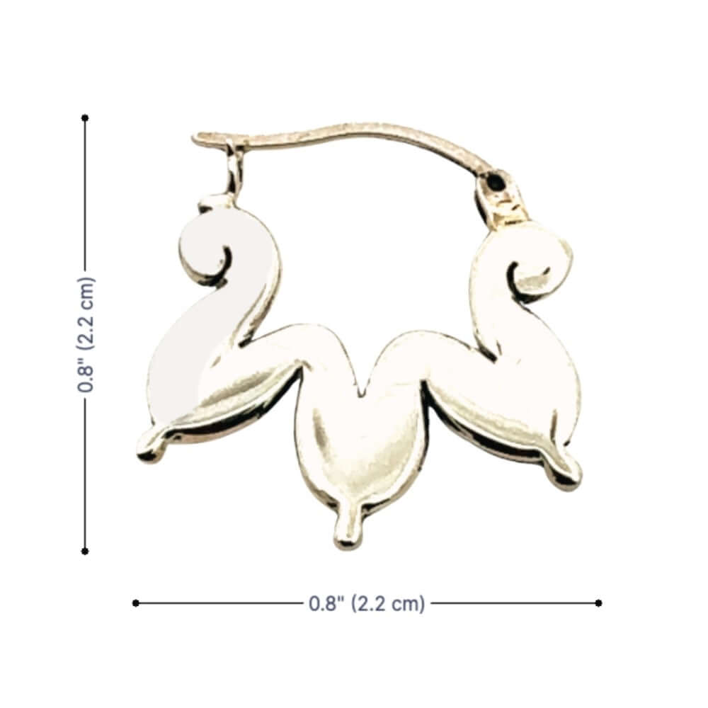 A scale image showing the 0.8 inch diameter of the artisan silver cloud earrings.
