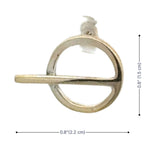 Scale image showing the dimensions of the artisan silver earrings at 2.2 cm by 1.5 cm