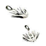 Sterling silver agave maguey charm shown from side and back with 925 hallmark