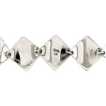 Silver square bracelet with artisan stamp and 925 mark