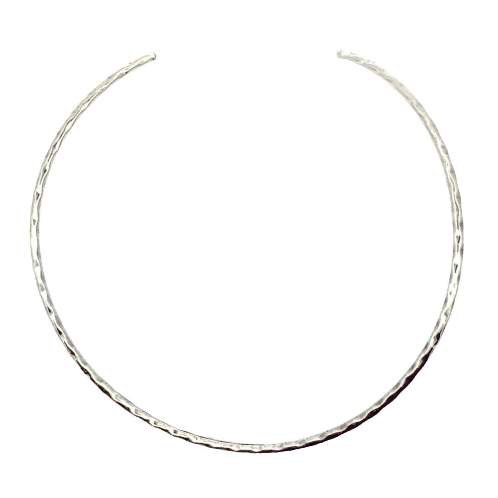 Small Tubular Wavy Silver Choker front Nueve Sterling