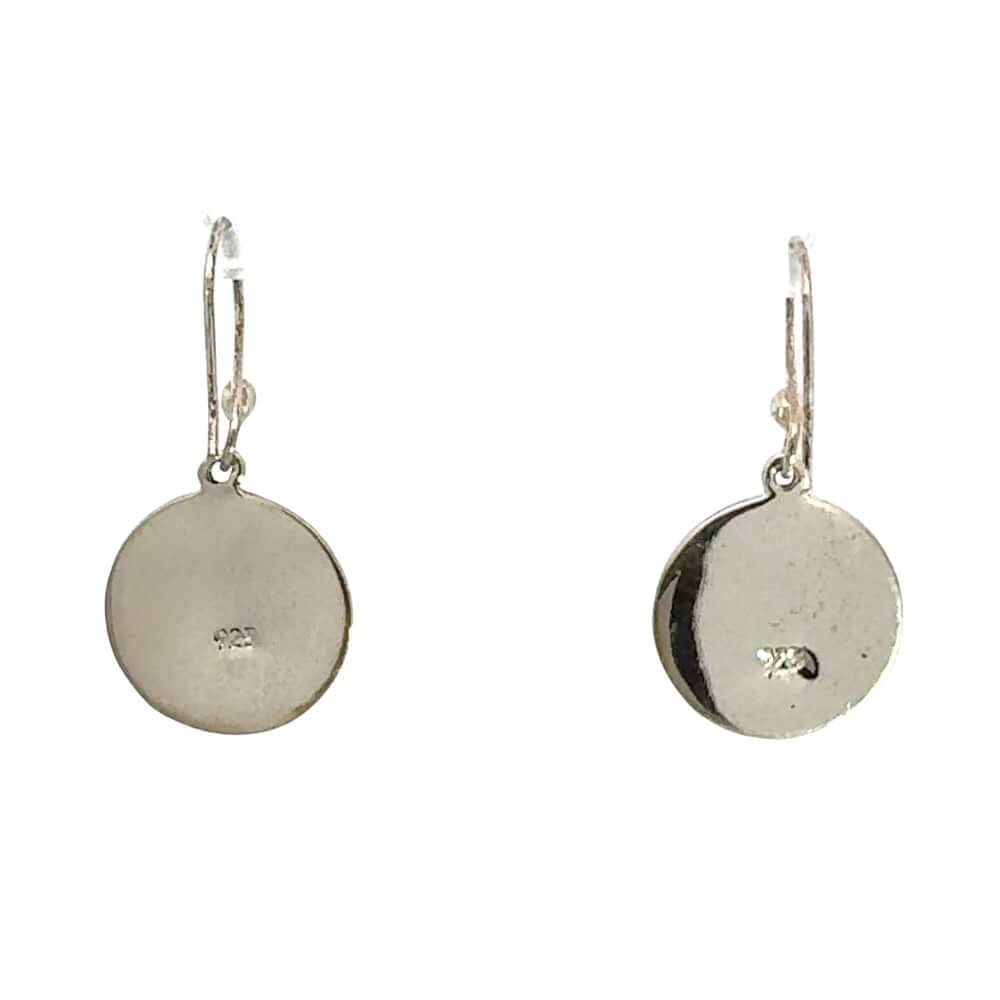 Back of tree of life earrings showing the official 925 sterling silver hallmark for authenticity