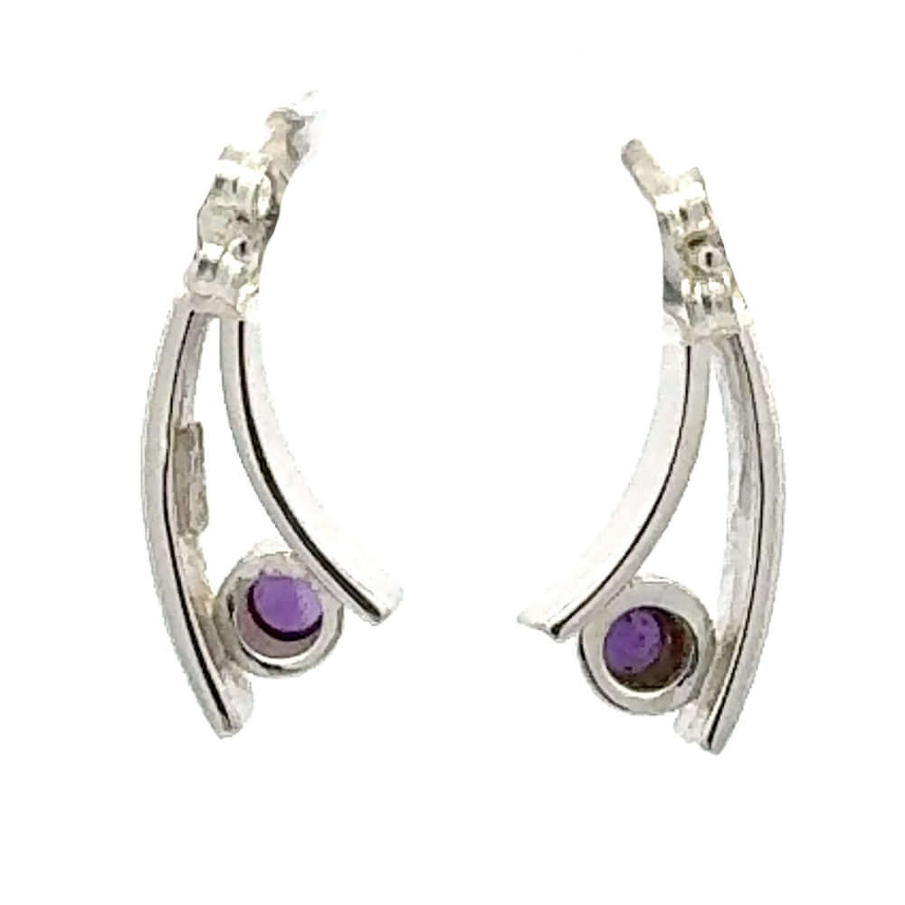 Back view of the artisan earrings showing the secure post backings and high-quality silver finish.