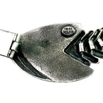 Detailed view of the inner fishbone head showing the official Taxco Mexican silver  registration mark TM-90 and MEX .925 stamp.