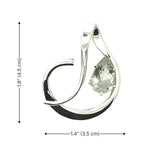 Scale image showing the 4.5 cm height and 3.5 cm width of the handmade Mexican silver pendant.