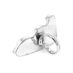 Triangular Abalone Silver Ring back - Nueve Sterling