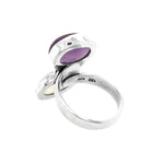 Amethyst Moonstone Silver Ring back - Nueve Sterling