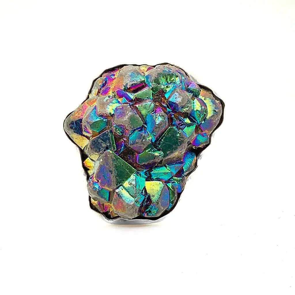 Big Druzy 950 Silver Ring - Nueve Sterling