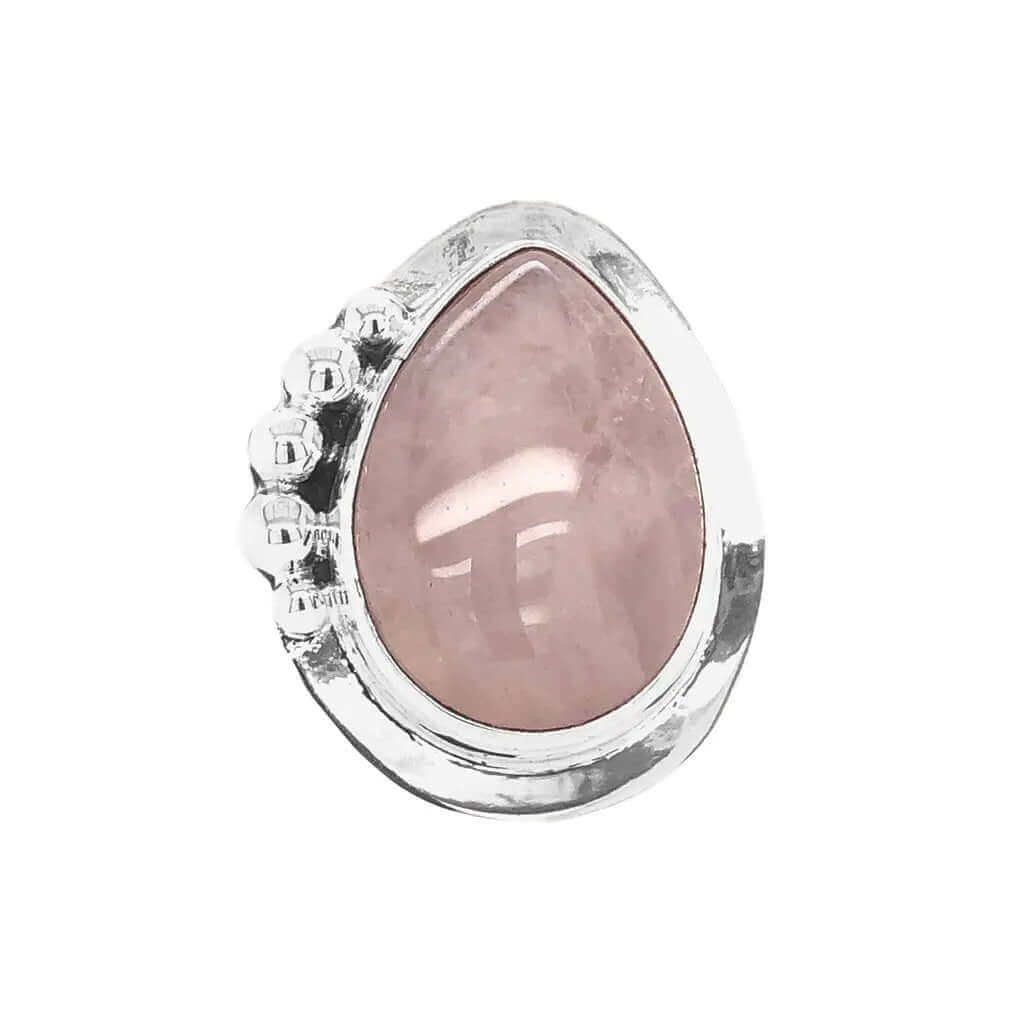 Rose Quartz Silver Ring - Nueve Sterling