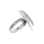 Rose Quartz Silver Ring other side - Nueve Sterling