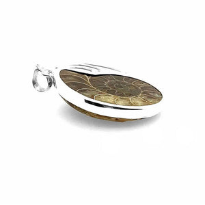 Ammonite Silver Pendant side - Nueve Sterling