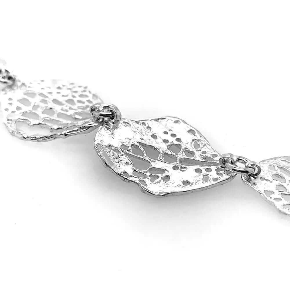 Autumn Leaves Silver Bracelet back - Nueve Sterling
