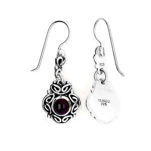 Baroque Silver Earrings With Amethyst top - Nueve Sterling