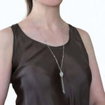 %product Beads Ball Lariat Necklace in Silver Nueve Sterling