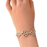 Beautiful Flowers Bracelet In Silver with model - Nueve Sterling