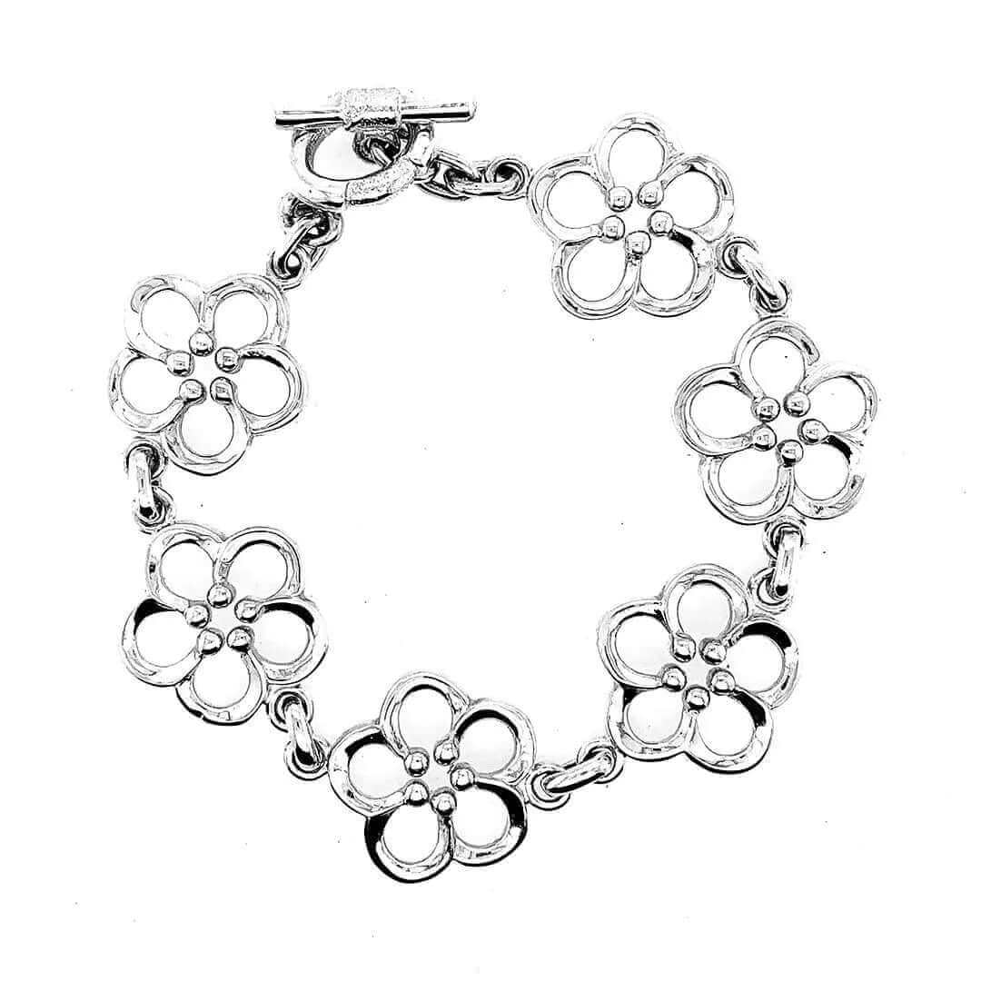 Beautiful Flowers Bracelet In Silver top - Nueve Sterling