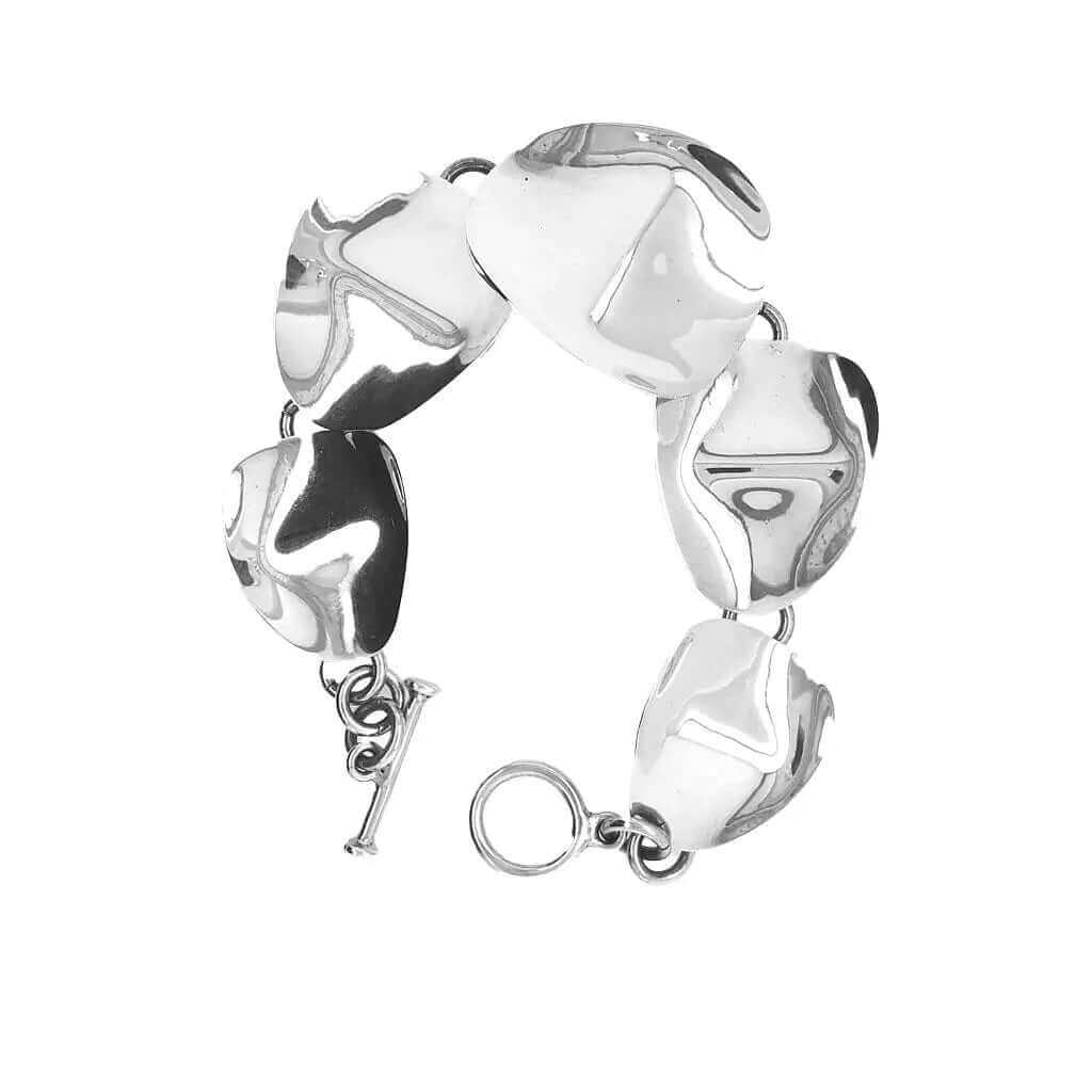 Silver Bent Circles Bracelet - Nueve Sterling