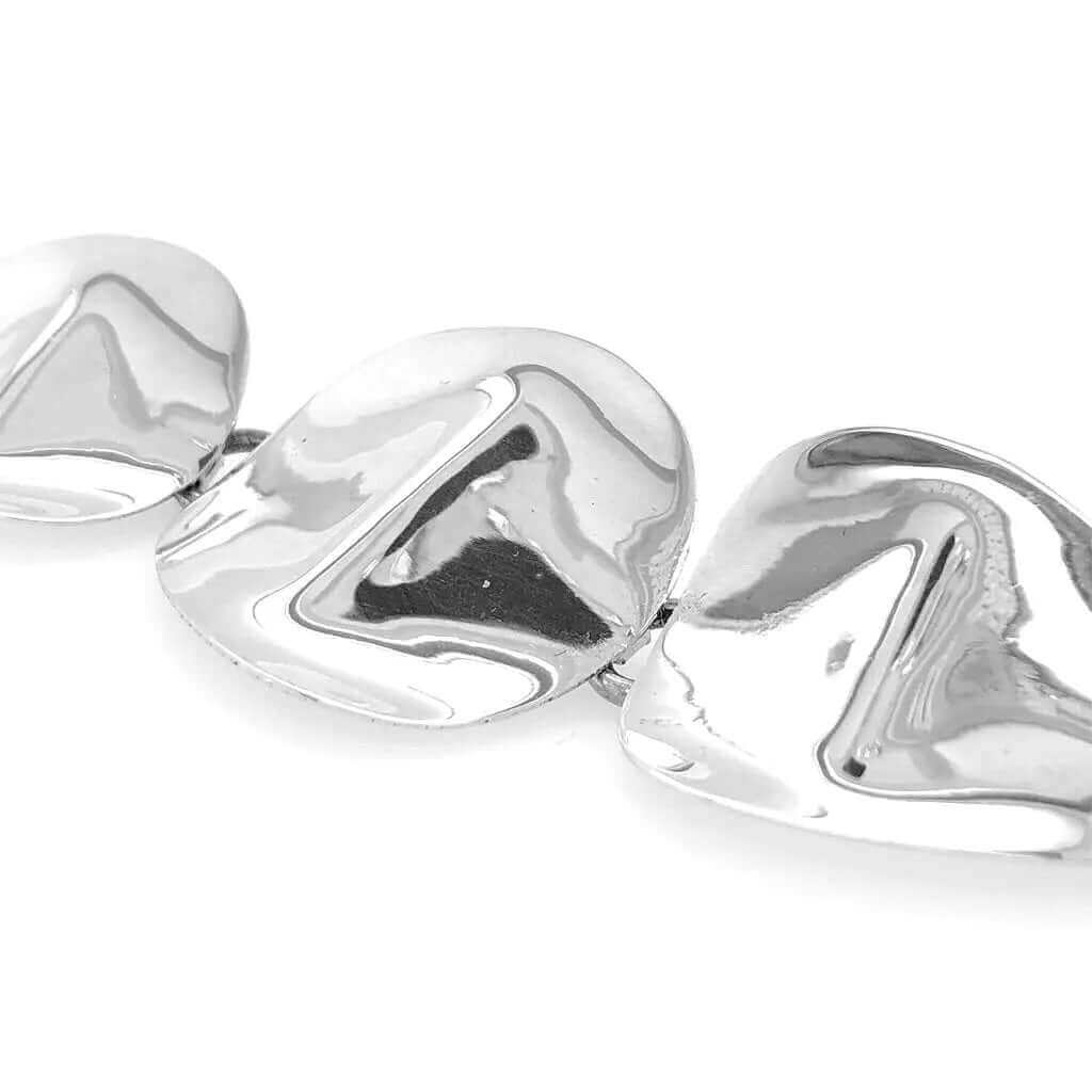 Silver Bent Circles Bracelet flat - Nueve Sterling