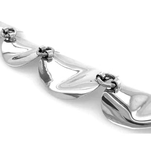 Silver Bent Circles Bracelet back - Nueve Sterling