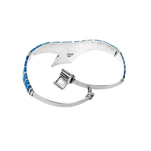 Big Blue Opal Silver Bracelet back - Nueve Sterling