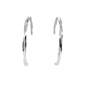 Big Intertwined Silver Hoops front - Nueve Sterling