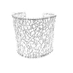 Big Mesh Silver Cuff Bracelet - Nueve Sterling