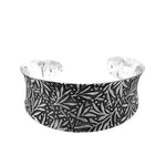 Big Niello Finish Silver Cuff Bracelet - Nueve Sterling