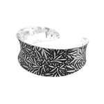 Big Niello Finish Silver Cuff Bracelet side - Nueve Sterling