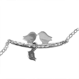 Birds Silver Necklace back - Nueve Sterling