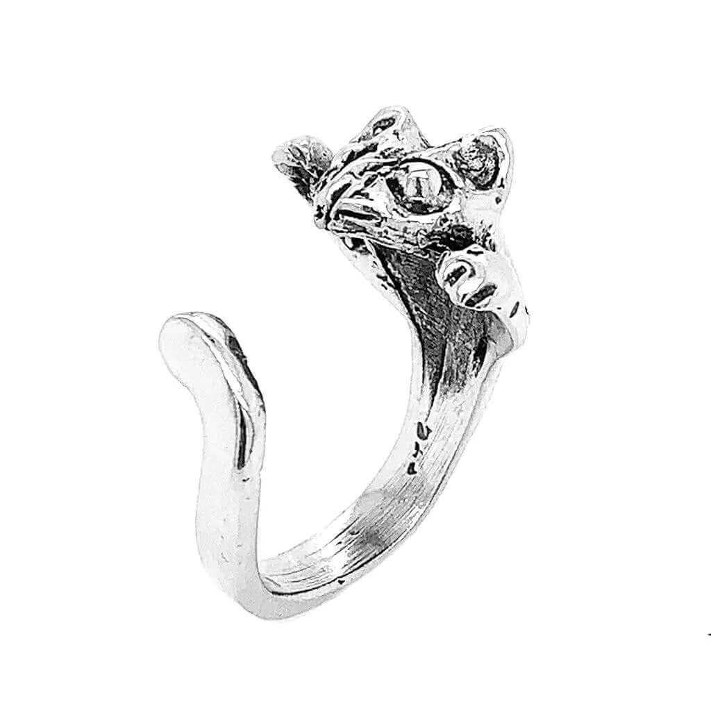 Silver Cat Ring side - Nueve Sterling