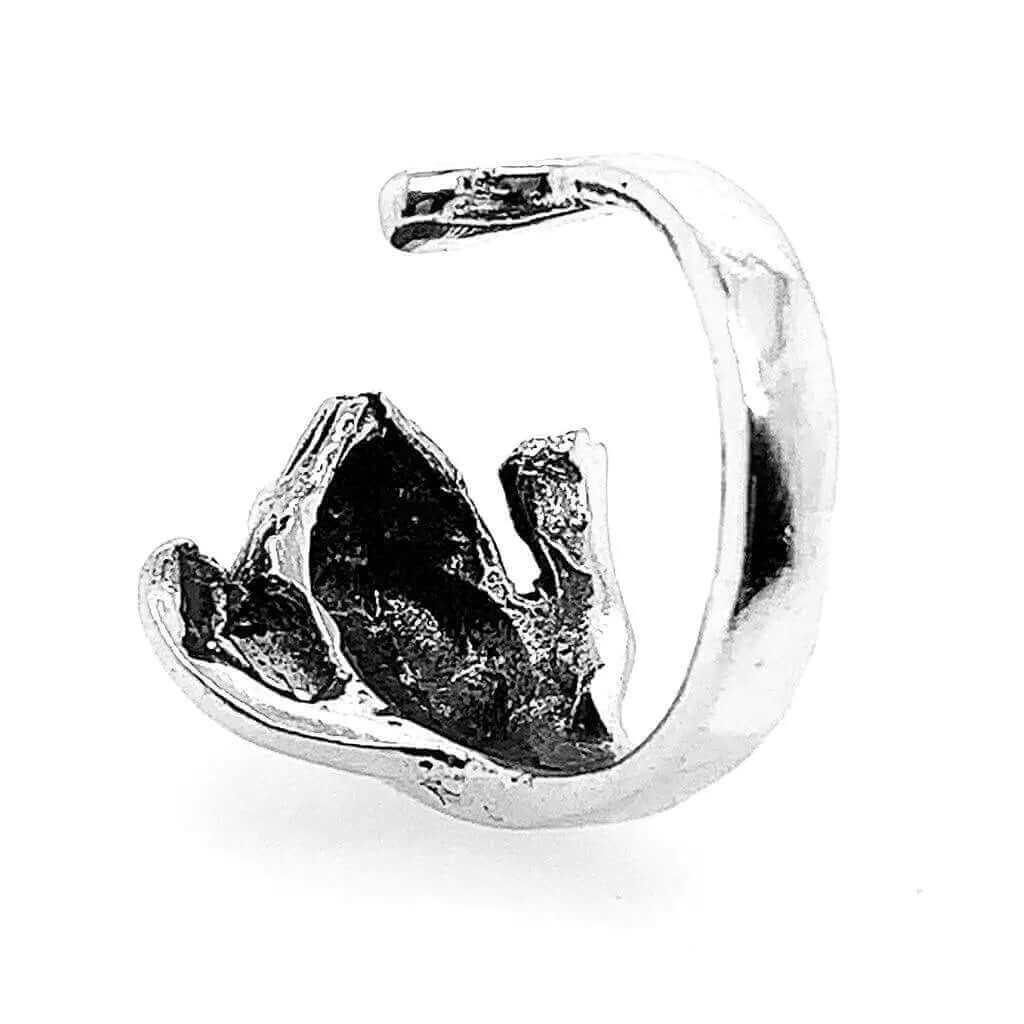 Silver Cat Ring back - Nueve Sterling