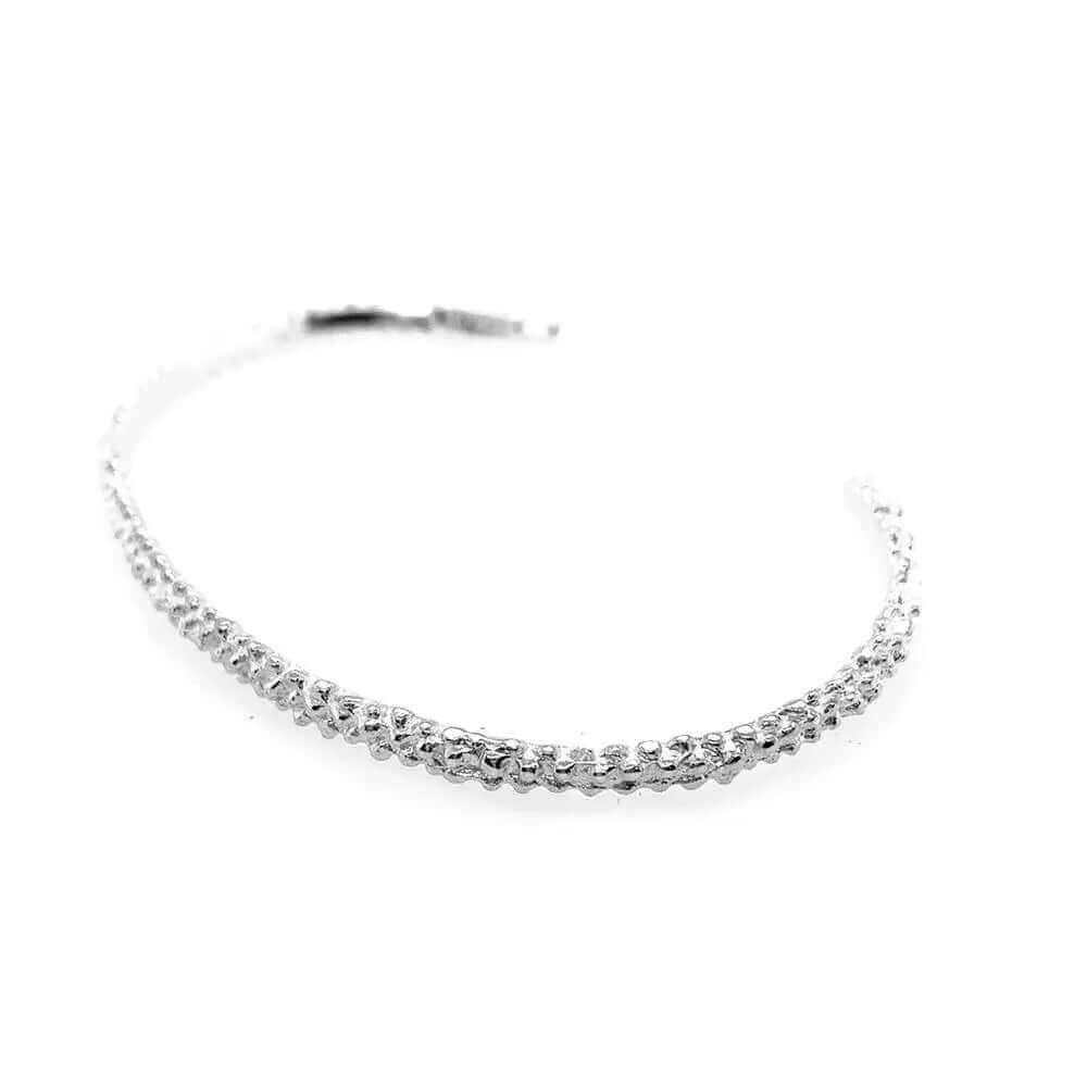 Caviar Silver Cuff-Bracelet back - Nueve Sterling