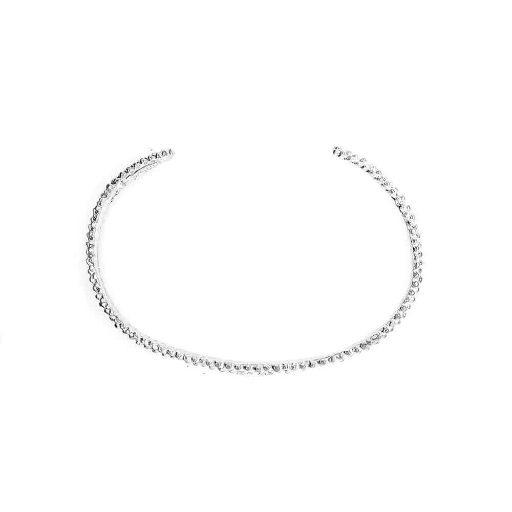 Caviar Silver Cuff-Bracelet top - Nueve Sterling