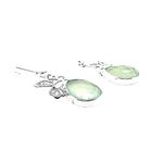 Chalcedony Hummingbird Silver Earrings flat - Nueve Sterling