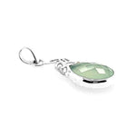 Chalcedony Hummingbird Silver Pendant flat - Nueve Sterling