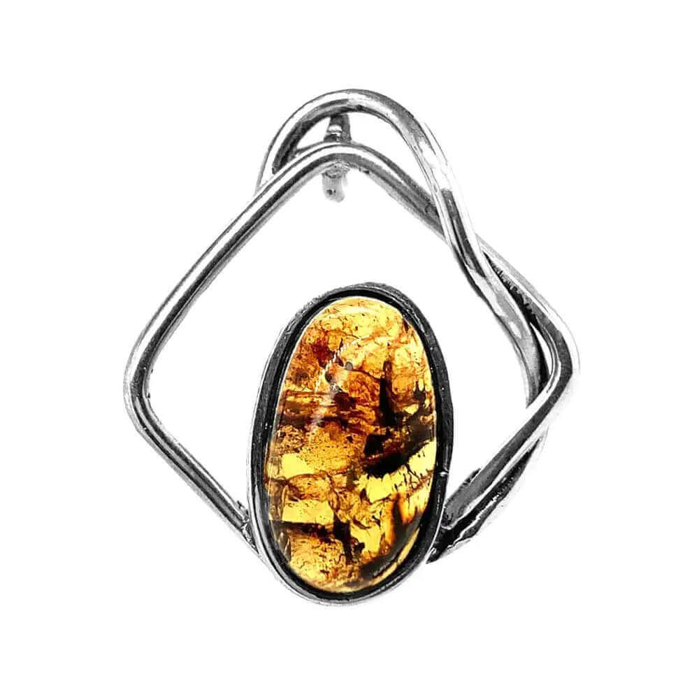 %product Chiapas Amber Silver Pendant Nueve Sterling