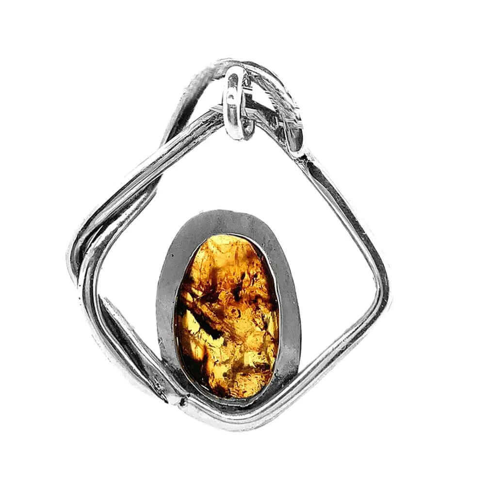 %product Chiapas Amber Silver Pendant Nueve Sterling