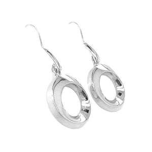 Circle Earrings In Silver side - Nueve Sterling