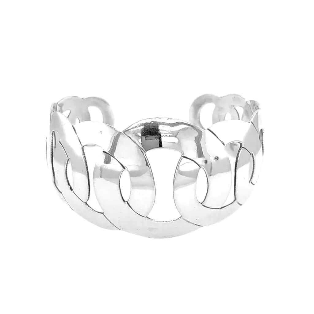 Silver Circles Cuff-Bracelet - Nueve Sterling