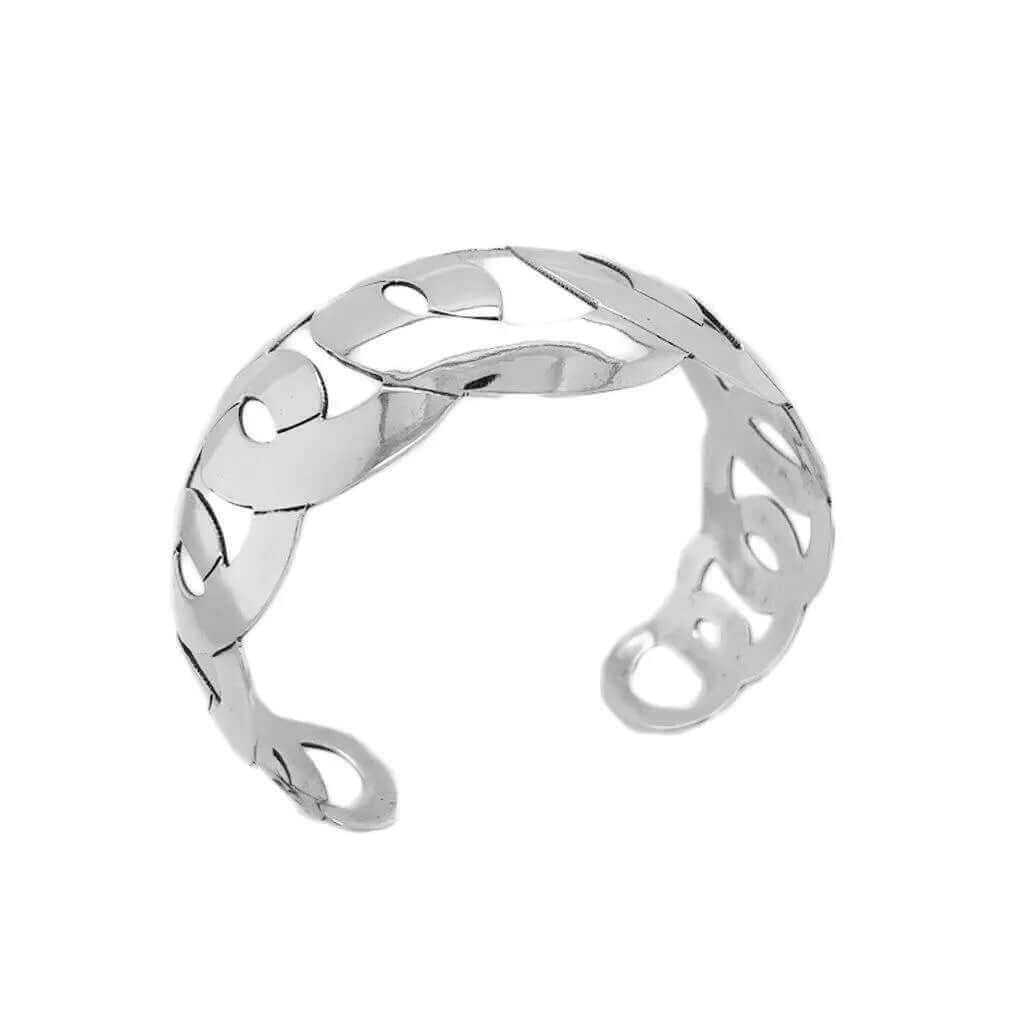 Silver Circles Cuff-Bracelet side - Nueve Sterling