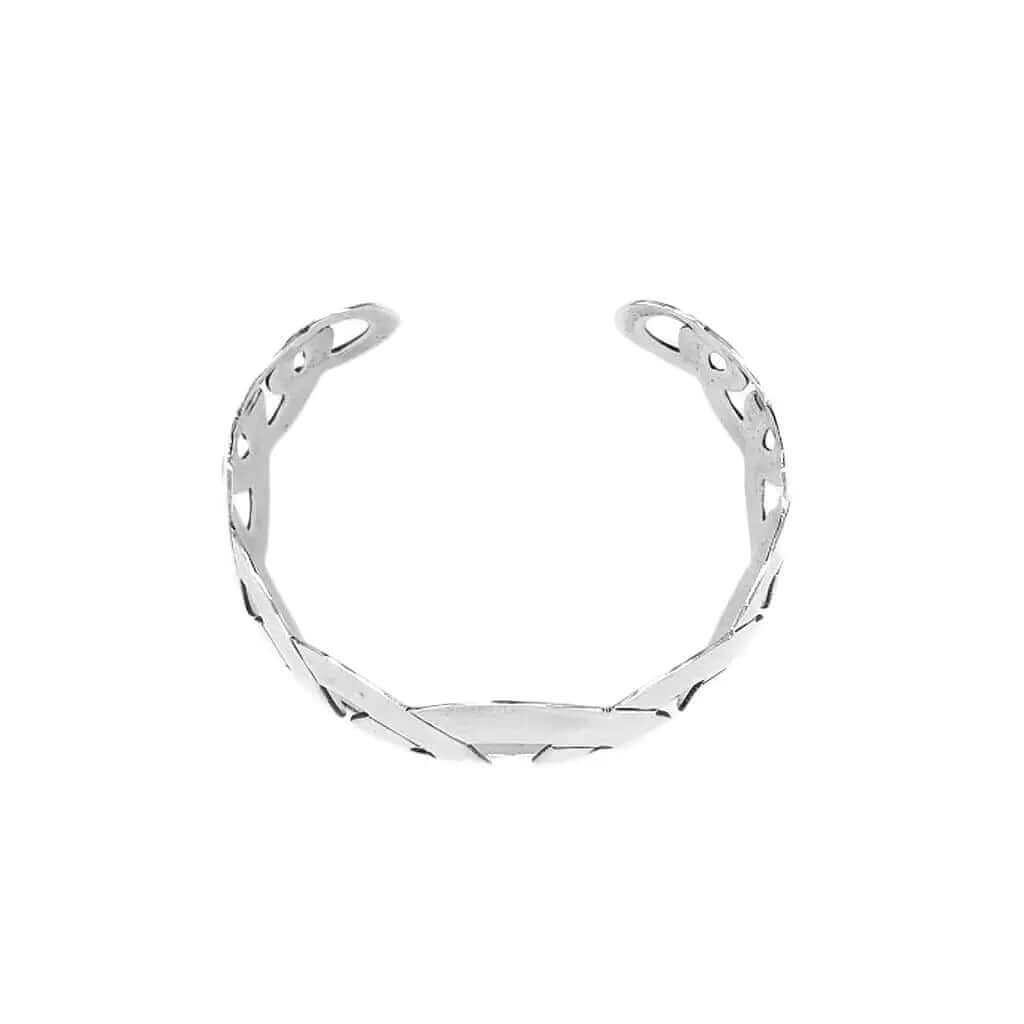 Silver Circles Cuff-Bracelet top - Nueve Sterling