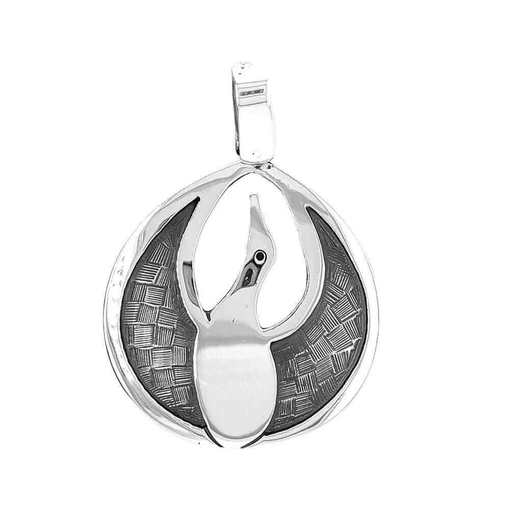 Silver Crane Pendant - Nueve Sterling