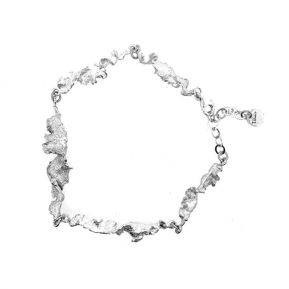 Crispy Flakes Silver Bracelet top - Nueve Sterling