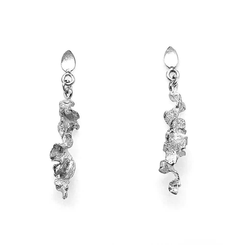 Crispy Flakes Silver Post Earrings - Nueve Sterling