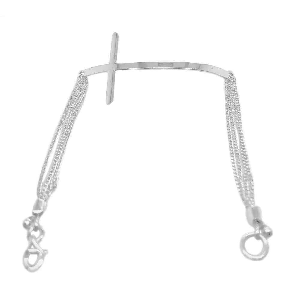 Delicate Silver Cruz Bracelet top - Nueve Sterling