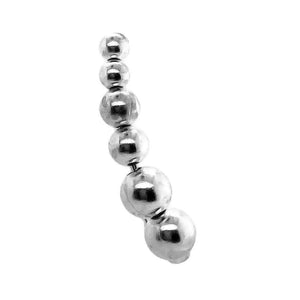 Curved-Balls-Silver-Climber-Earrings-side-Nueve-Sterling