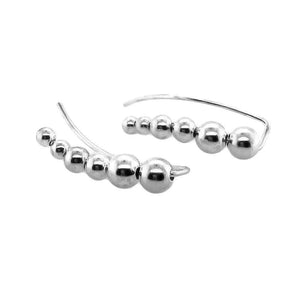 Curved-Balls-Silver-Climber-Earrings-flat-Nueve-Sterling