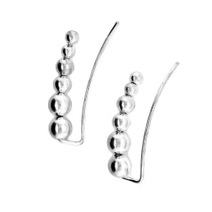 Curved-Balls-Silver-Climber-Earrings-top-Nueve-Sterling