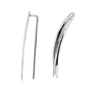 Curved-Bar-Silver-Climber-Earrings-top-Nueve-Sterling